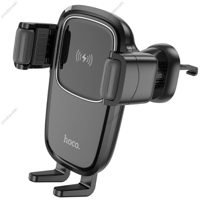 Автомобільний тримач із бездротовою зарядкою Hoco HW1 Pro wireless fast charge (air outlet) Black